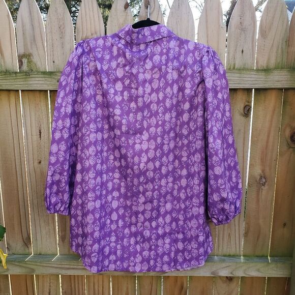 Purple Button up Blouse - Picture 2 of 12